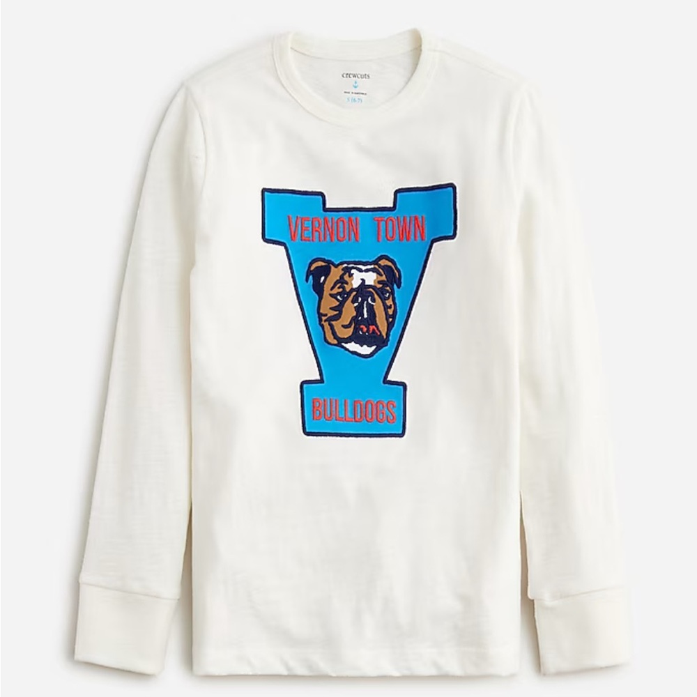 Crewcuts Vernon Town Bulldogs Blue and White Long Sleeve Tee